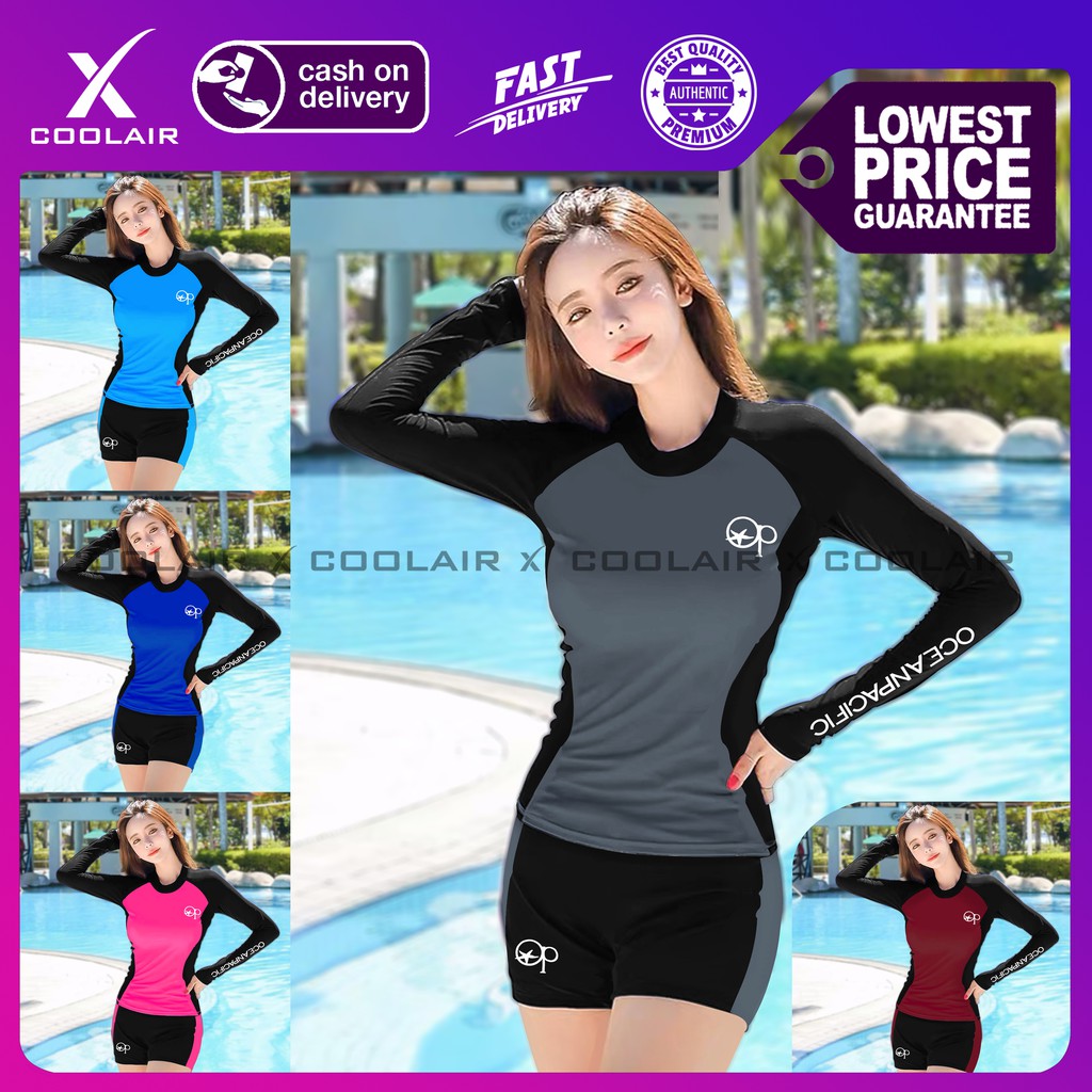 Op Fashionable High Quality Rush Guard set For Women w/ Waterproof ...
