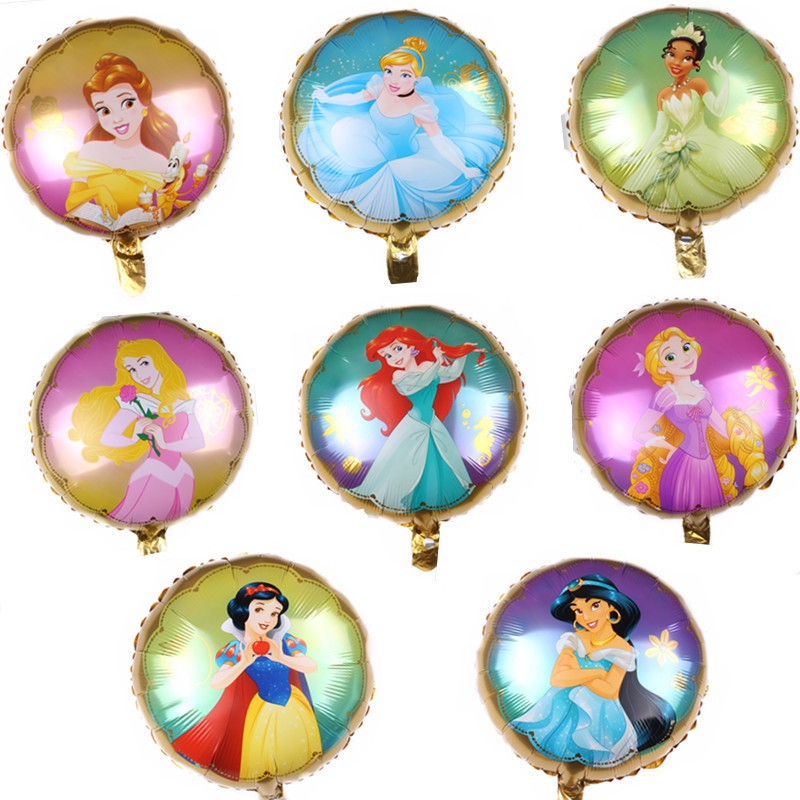 18 Inch Disney Princess Round Balloons Snow White Cinderella Aluminum ...