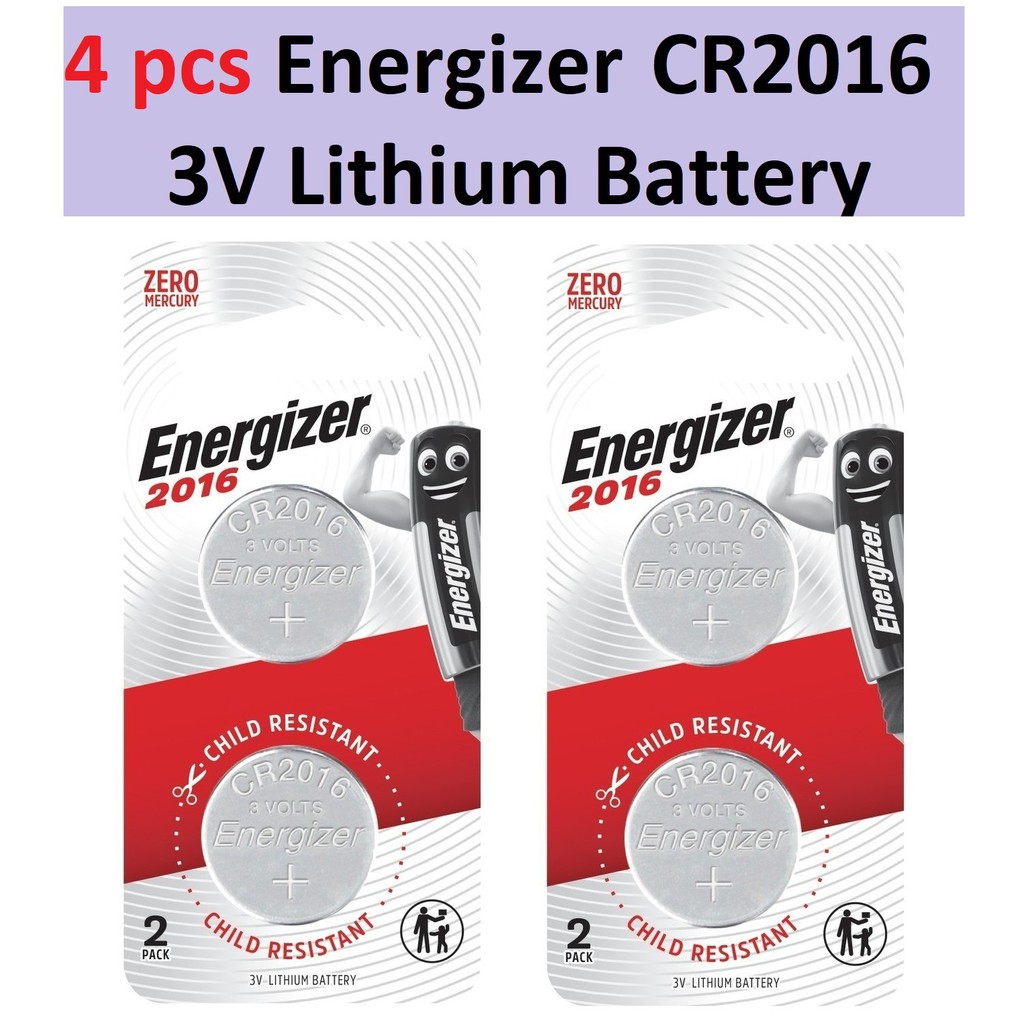 Energizer CR2016 (4 pcs) 3V Lithium Coin Cell Button Battery CR-2016 ...