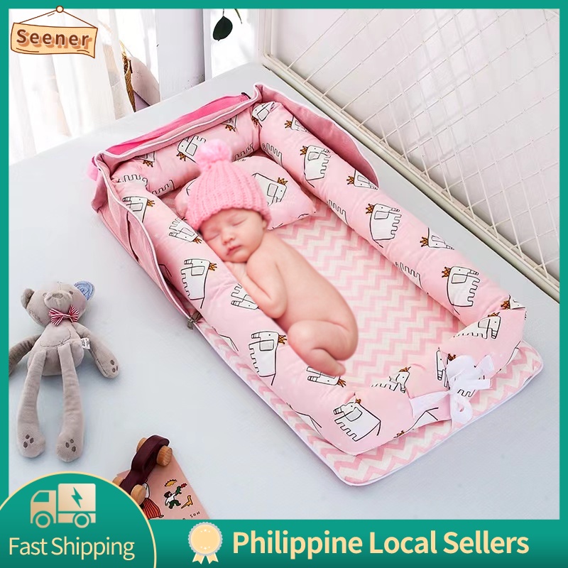 baby bed set for newborn cotton removable washable baby nest crib for  baby portable baby bed