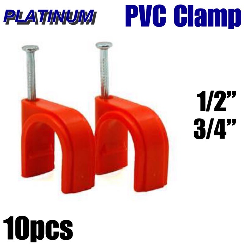 10pcs PVC Clamp Clip for PVC pipes | Orange | 1/2 inch 3/4 inch ...