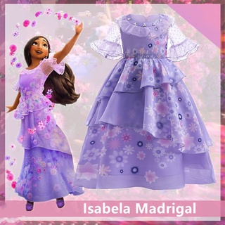 Enfants Encanto Isabela Robe Madrigal Isabela Cosplay Costume Pour