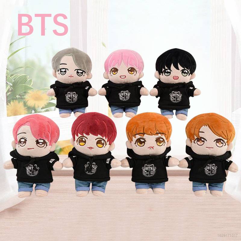 *Top* 20cm BTS Plush Toys Stuffed Dolls clothes can be taken off JIN J