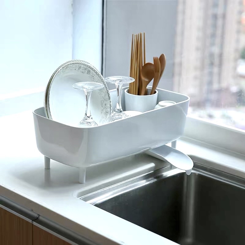 Martyna Dish Rack | Aesthetic Dish Rack with Drain | Compact Space ...