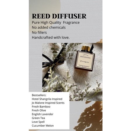 Premium Fragrance Reed Diffuser with Personalized Label or Reed ...
