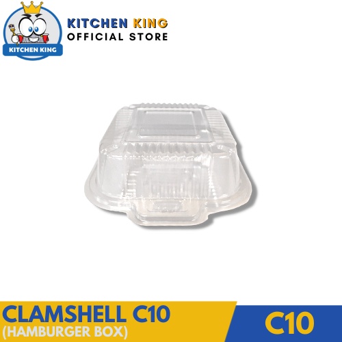 Clamshell OPS Container [Hamburger Box C10] 6" x 5" x 2.8" Clear