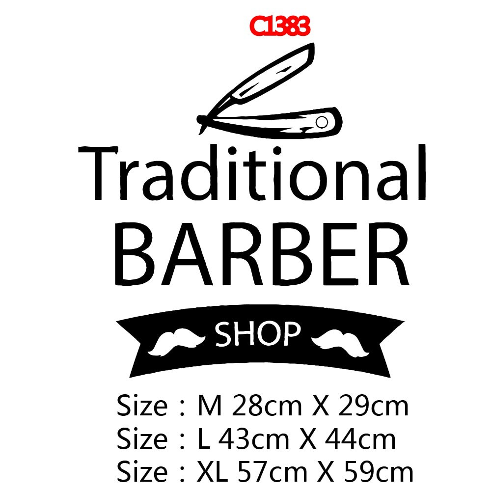 Barber Shop Wall Art Decal Welcome Sign Hair and Shave Cut Wall Sticker ...