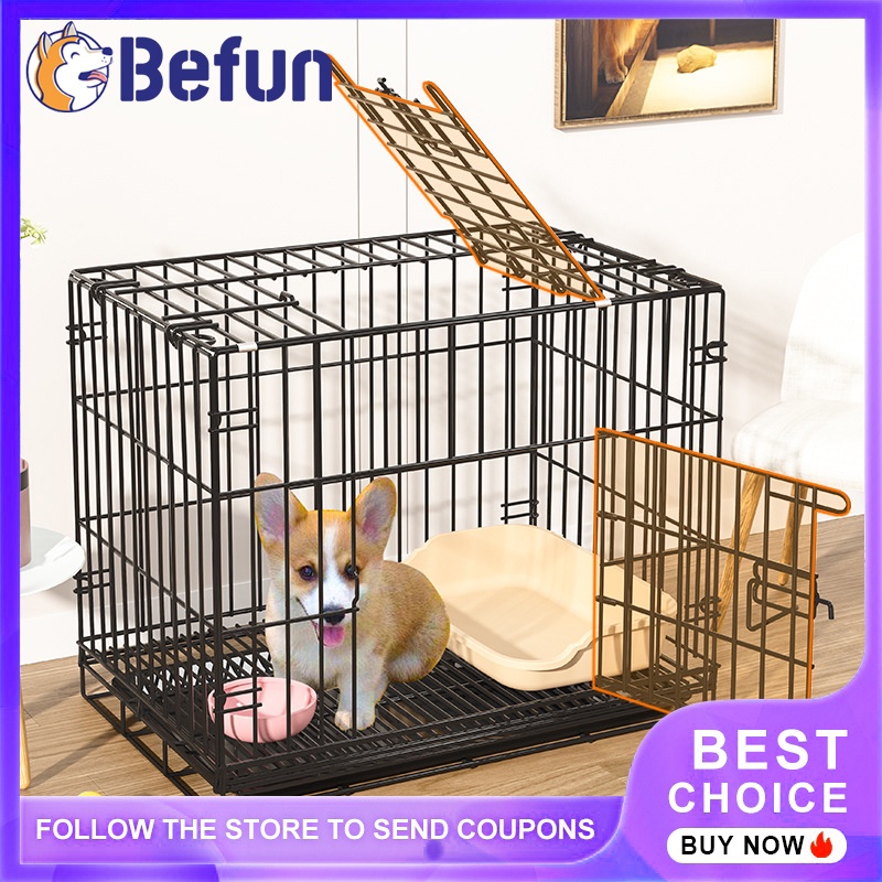 M L Heavy Duty Pet Cages for Dog Cat Foldable with free Poop Tray