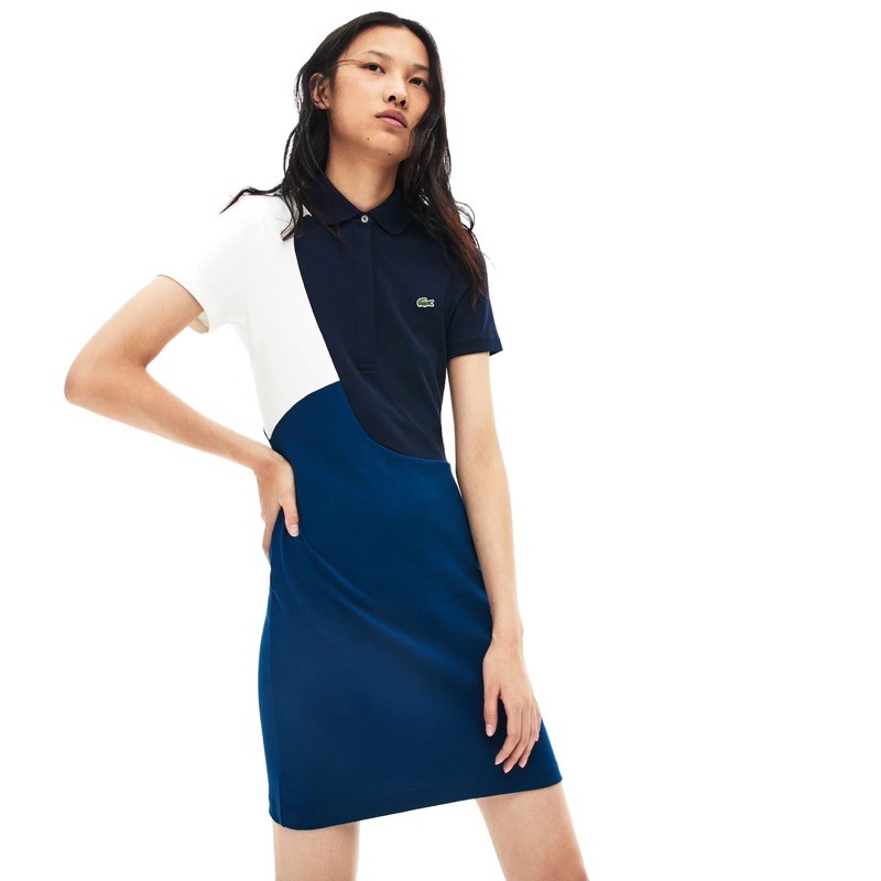 Women’s Lac0ste Tri Color Polo Dress Design | Shopee Philippines