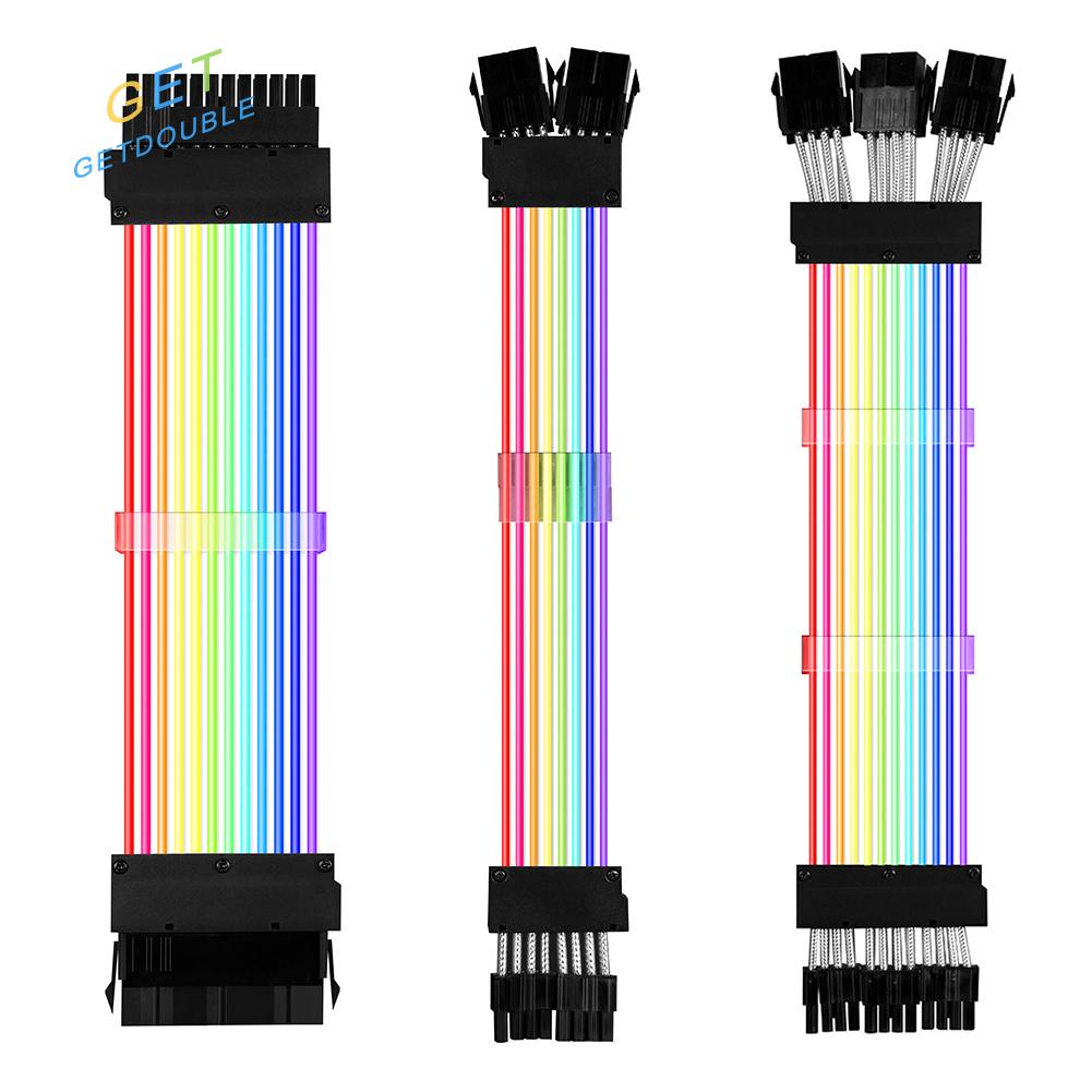 [getdouble]PSU Power Supply Extension Cable Addressable RGB ATX 24Pin