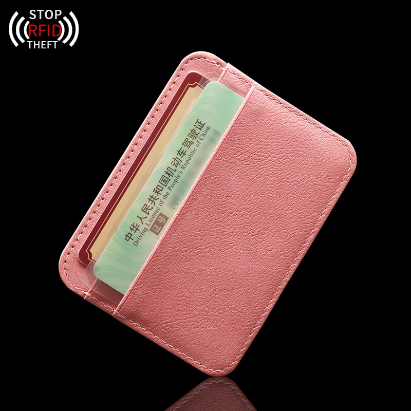 Anti RFID PU Leather Card Holder Men Thin Bank Credit Card Protection ...