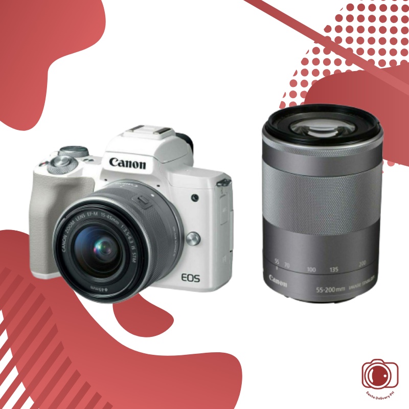 Canon EOS M50 with 1545mm and 55200mm lenses white RVSU Shopee Philippines