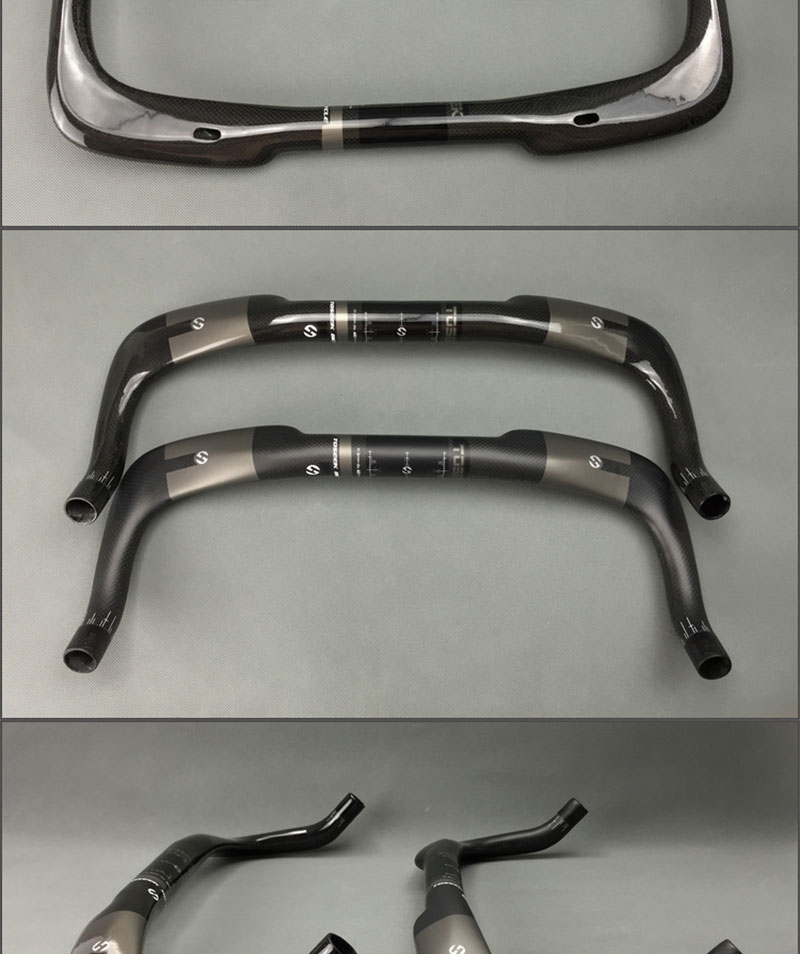 TOSEEK Carbon Fiber Road Bike Bicicletta da Corsa Goccia Bar Manubrio 31.8 * 380 400 420 440 mm, 420MM