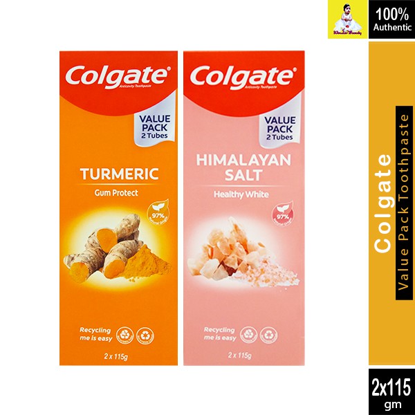 Colgate Turmeric Himalayan Salt Toothpaste Value Pack 2x 115g Shopee