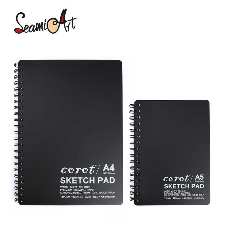 COD 8K/16K Double Spring Sketch Book Big A4/A5 Kraft Blank Sketch Pad with Thick  Paper For Graffitis