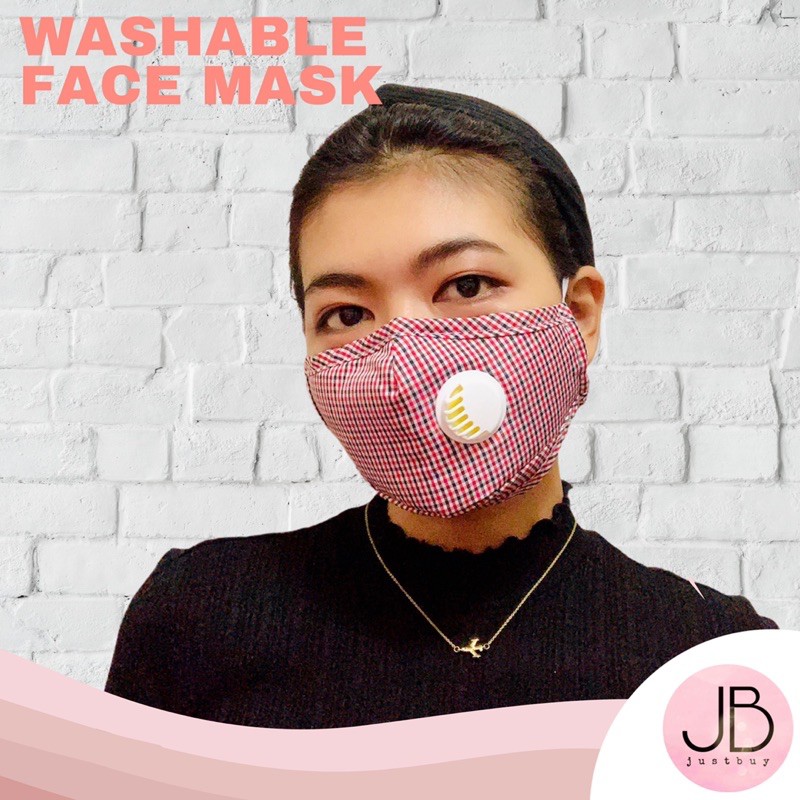 Cotton Face Mask with Breathing Valve Face Mask Filter Pocket Washable