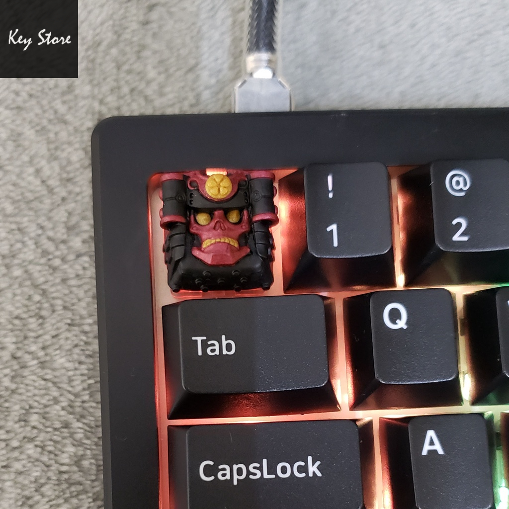 Samurai red artisan keycap samuki mechanical keyboard button | Shopee ...