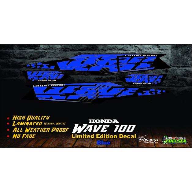 Honda Wave 100 Limited Edition Stock Decals / Stickers with freebies ...