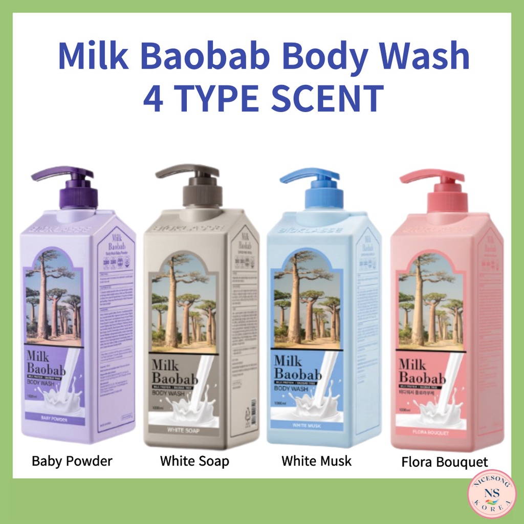 Bioklasse Milk Baobab Body Wash 1000ml Damask Rose