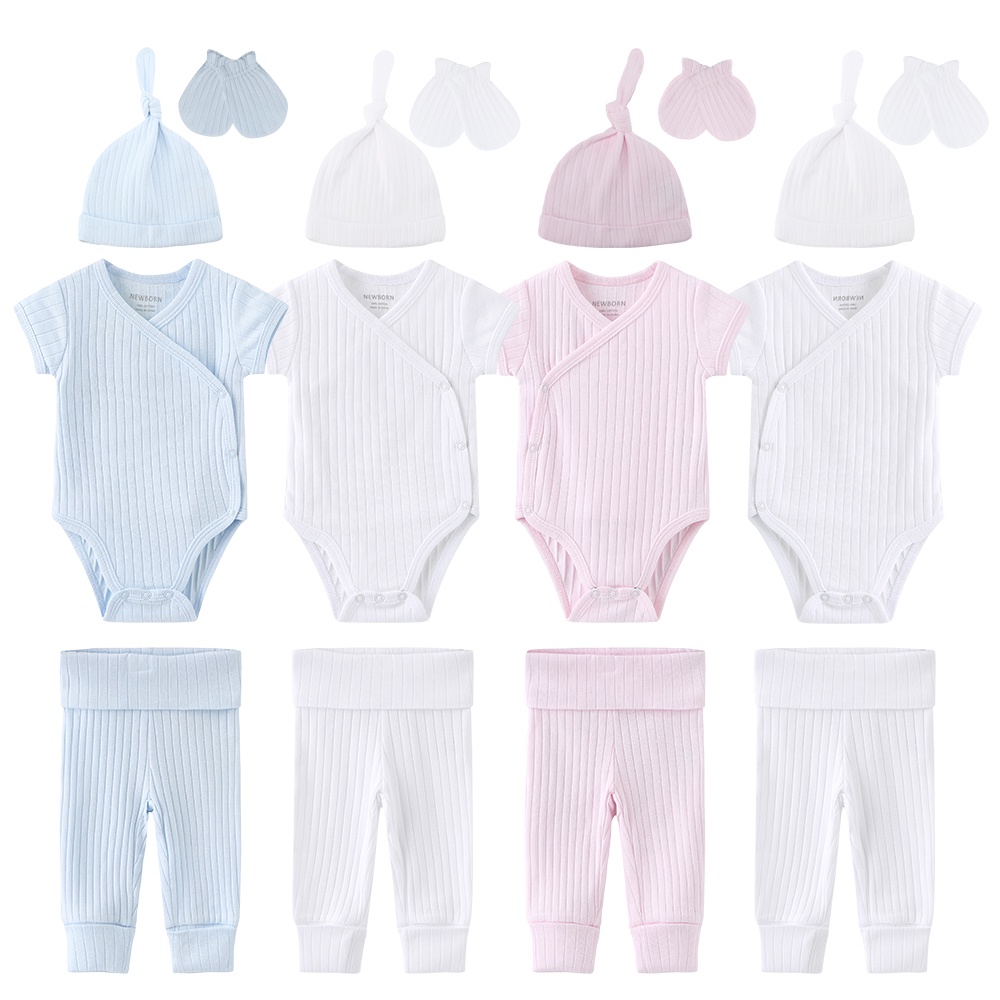 Kiddiezoom Newborn 8Pcs Baby Boy Jumpsuit Onesies Girl Clothes for