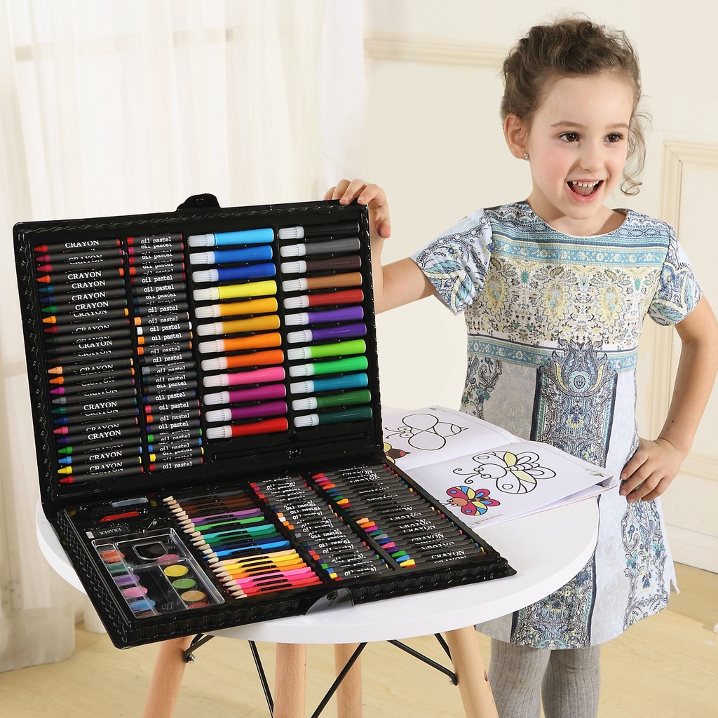 168pcs(best gift)Coloring Set Painting Water Color Pen Crayon Drawing ...