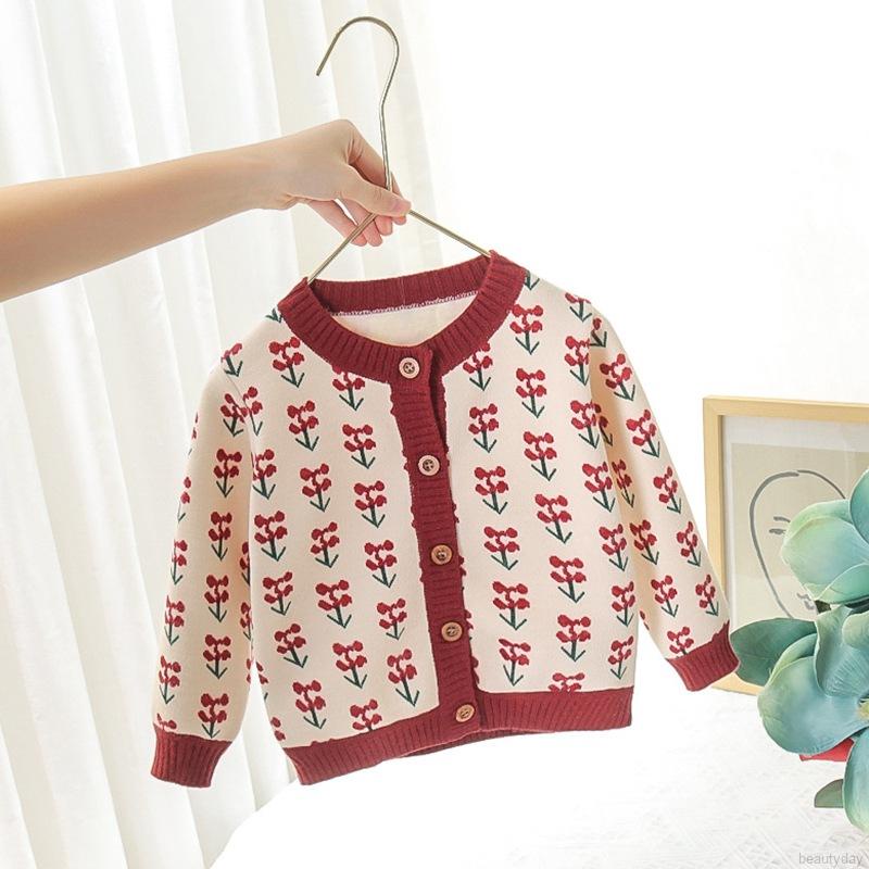 Children Girls Knitted Cardigan Sweater Clothing