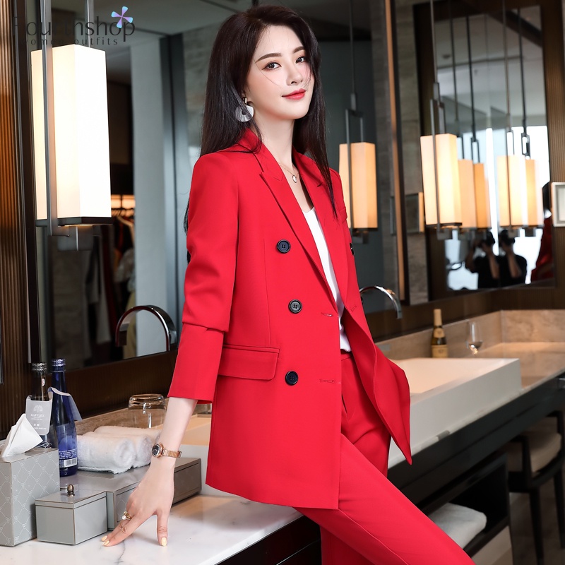 Professional Business Suits Women Elegant Office Work Style Pantsuits