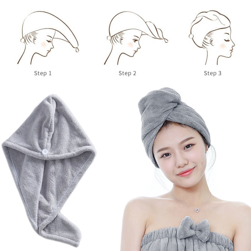 New Rapid Drying Hair Thick Towel Absorbent Shower Cap Fast Spa Bathing
