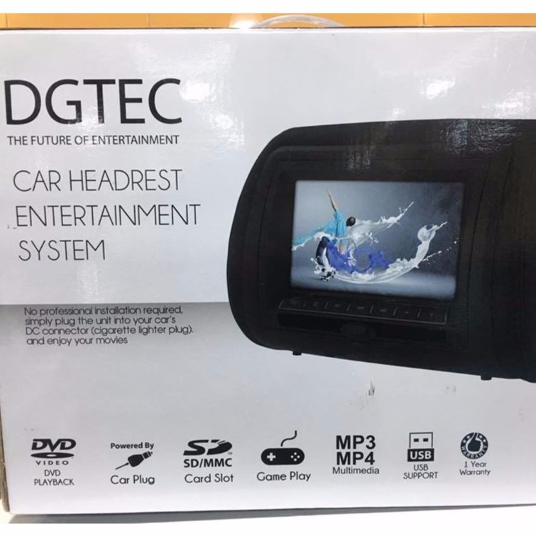 Dgtec dvd deals headrest with cover