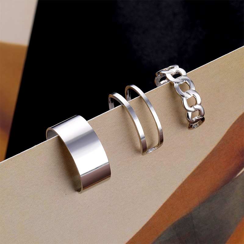 3Pcs/set INS Hip Hop Punk Cool Girl Ring Couple Girlfriend Nfc Korean ...