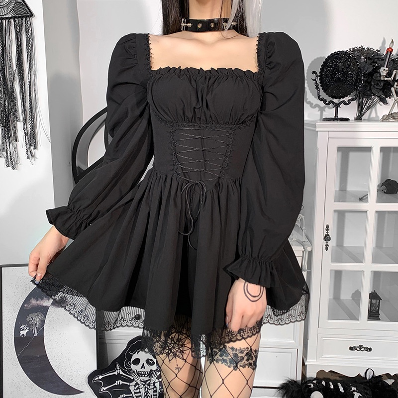 fairy grunge lace up mini dress 【公式通販】
