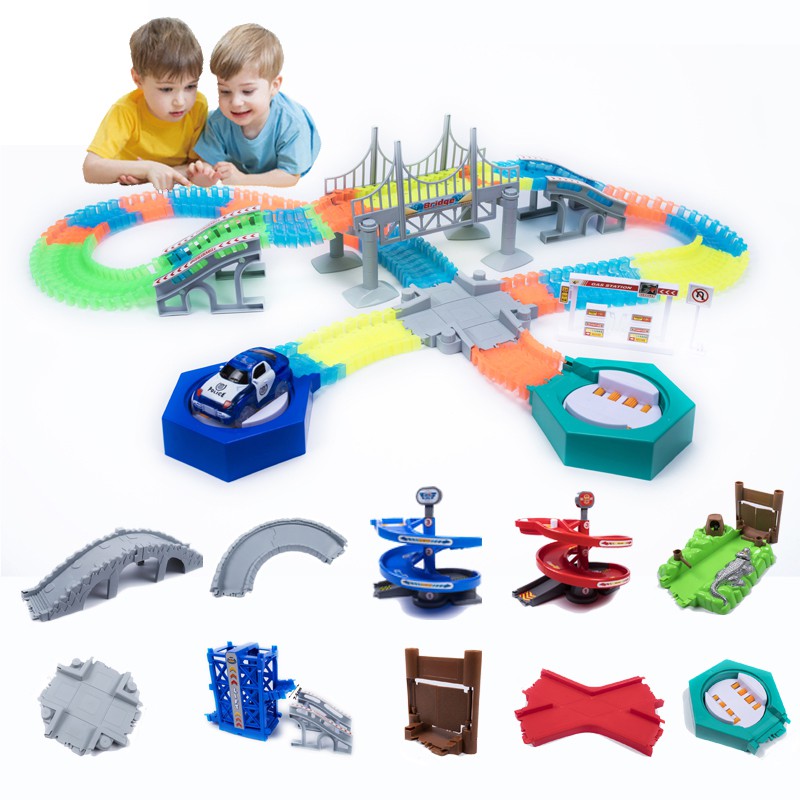 Magic Track Funny Glowing Race Track Glow In The Dark Racing Car Track ...