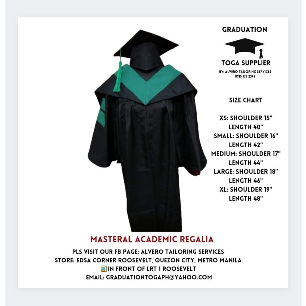 3 in 1 Masteral Academic Regalia set for sale / graduation Toga ...