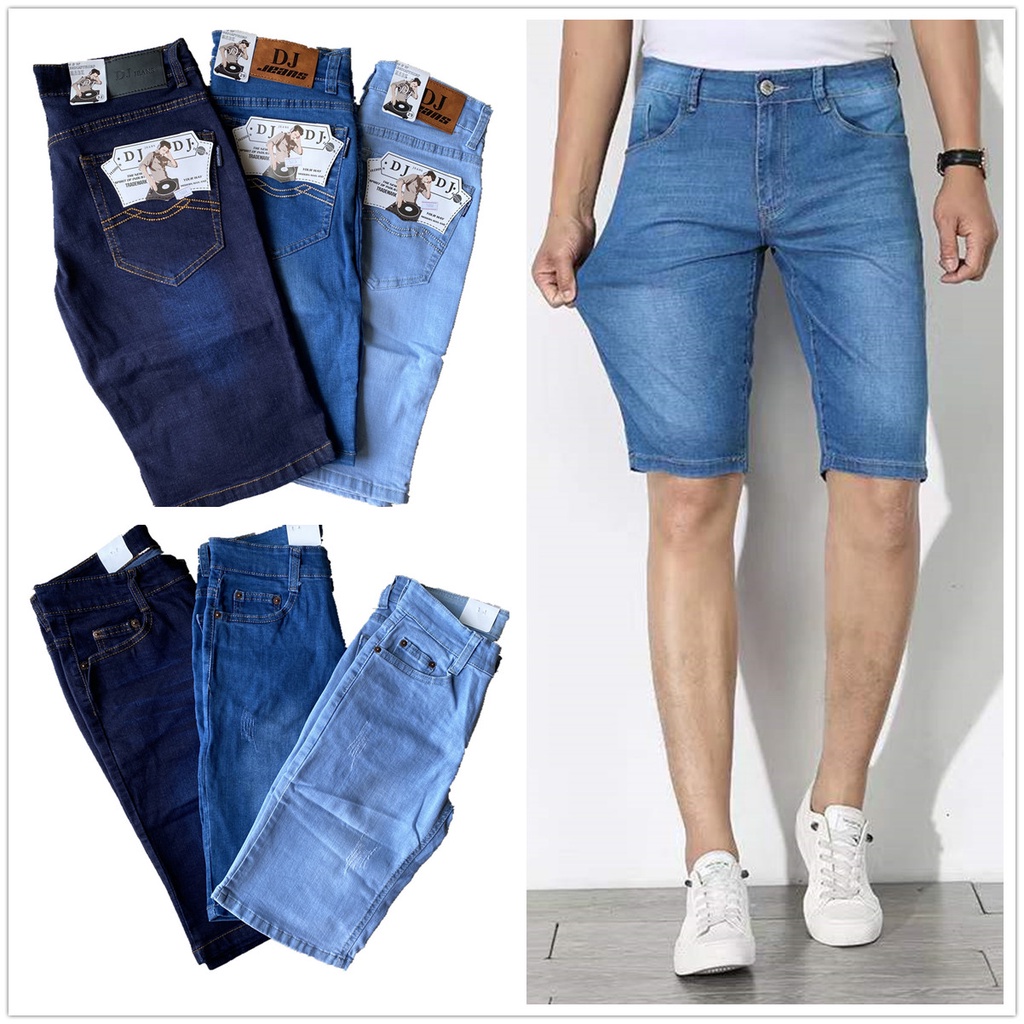 Men s 3 Colours Maong casual stretch shorts Denim high quality