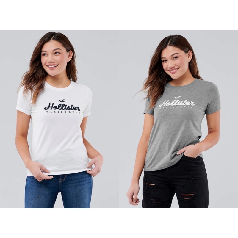 Hollister California Women Embroidered Logo Applique Graphic