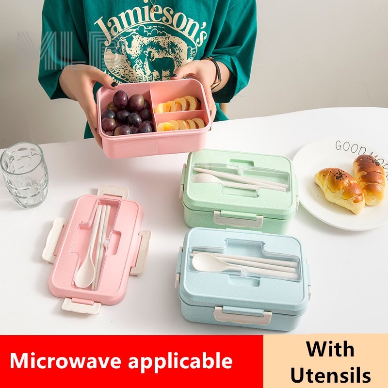 Lunch Box For Kids Bento Box Wheat Straw Portable Lunch Box Picnic