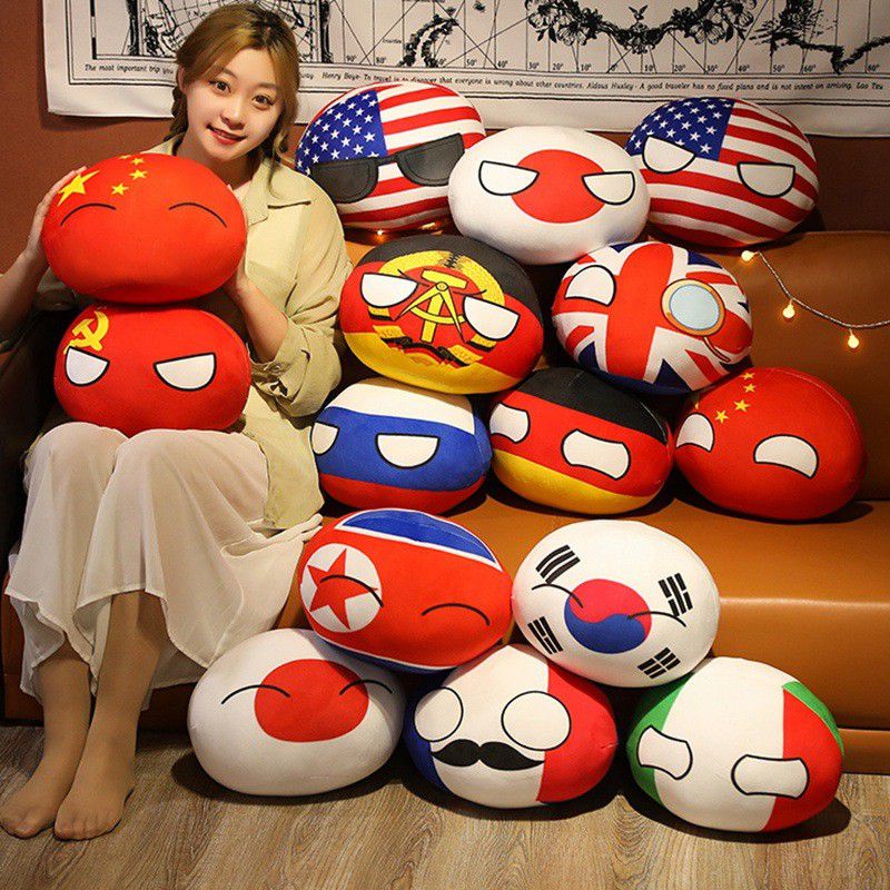 10cm Countryball Plush Toys Polandball Pendant Country Flag Balls