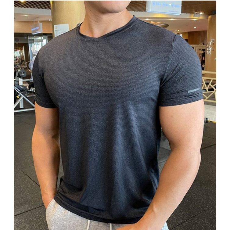 Men Clothes Gym Breathable Quick Dry Short Sleeve Tshirts Fitness
