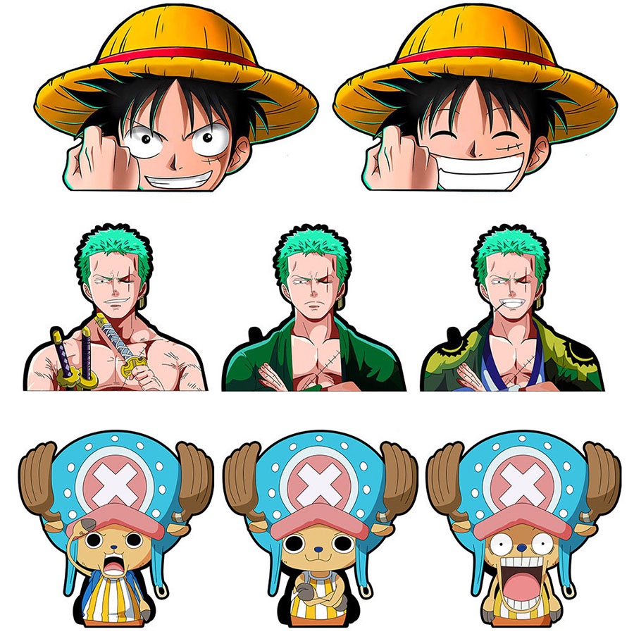 Anime One Piece 3D Gradient Sticker Luffy Tablet Luggage Car Window ...