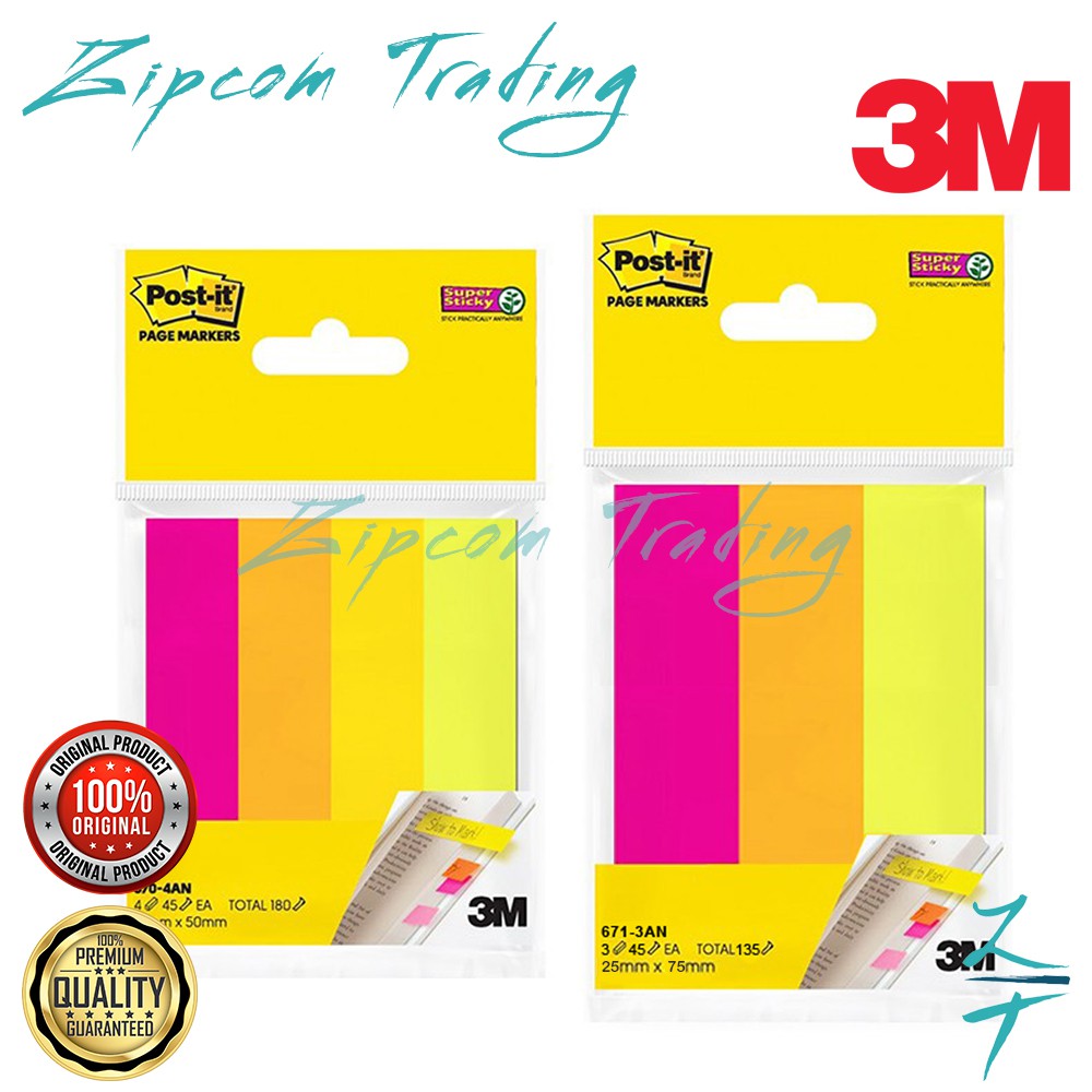 3M Post-it Super Sticky Notes Page Markers (Assorted pads) | Shopee ...