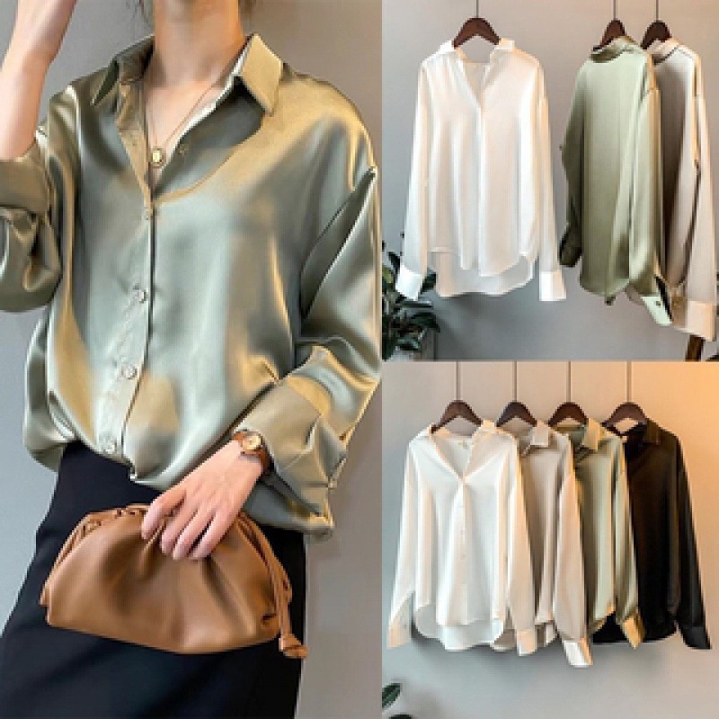 Shop long sleeve silk top for Sale on Shopee Philippines