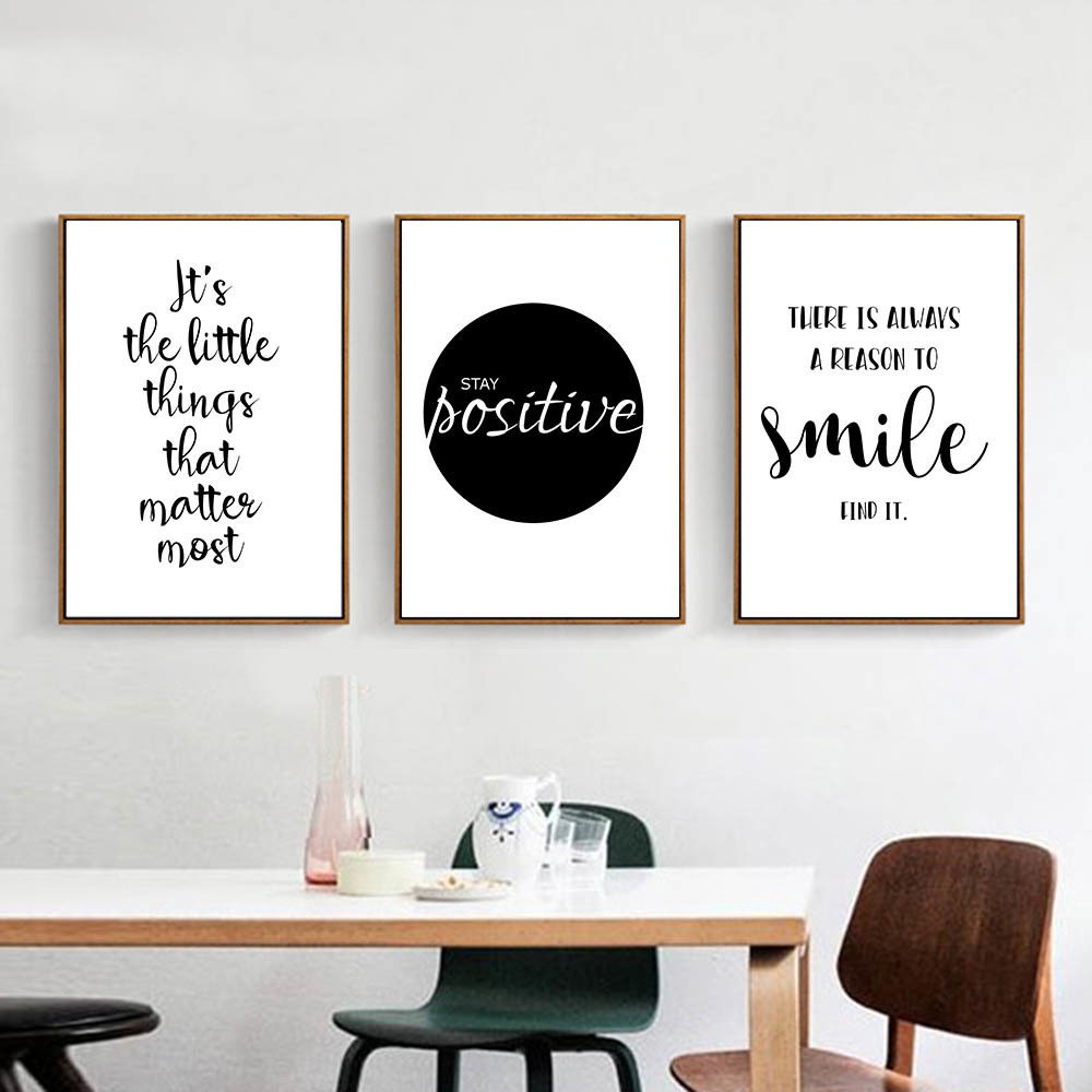 Motivational Life Quote Black White Canvas Art Posters Prints Nordic ...