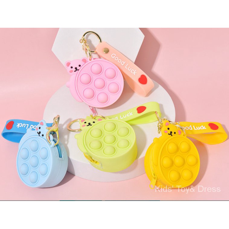 cute Korean style mini pop it push Mickey Mouse coin purse keys wallet