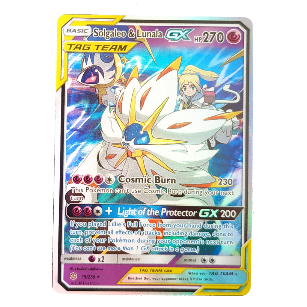 Solgaleo & Lunala Tag Team GX Card 75/236 Seoulgaleo Lunaala Pokemon ...