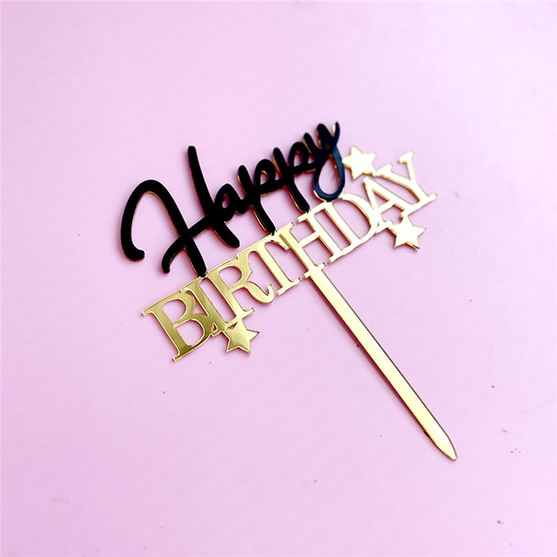 Double Layer Happy Birthday Acrylic Cake Topper Birthday Party Cake