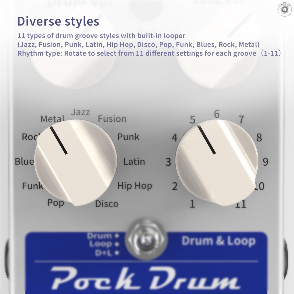 DADA ammoon PockDrum Drum & Loop Guitar Effect Pedal 3 Modes 11 Drum ...