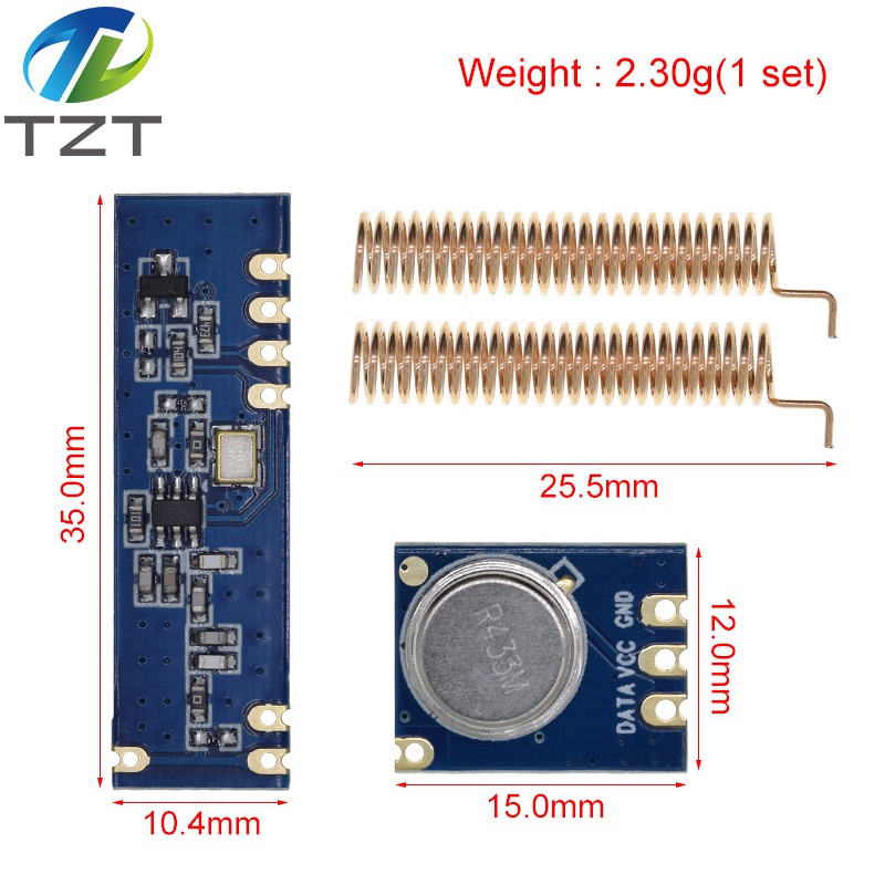 TZT 1 Set 433MHz 100 Meters Wireless Module Kit ASK Transmitter STX882
