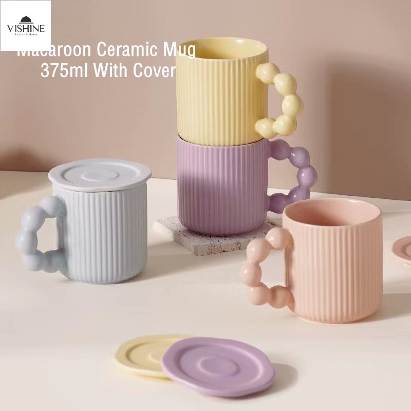 Nordic Drinkware Ceramic Macaroon Color Tea Water Mug Coffee Mug With