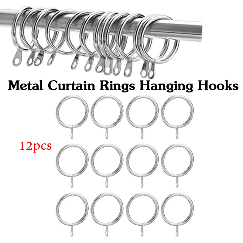Metal Curtain Rings Hanging Hooks for Curtains Rods Pole Voile Heavy