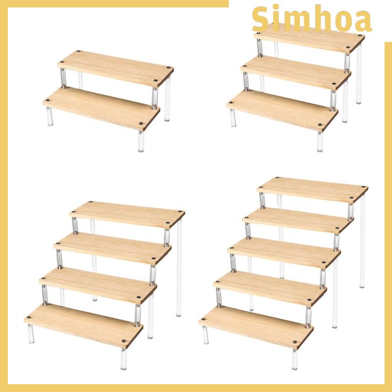 [SIMHOA] Acrylic Display Stand Counter Retail Riser Wood Shelf Display ...